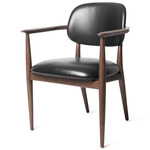 Slow Dining Armchair - Natural Walnut / Black Leather