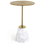 Bund Side Table - White Marble / Antique Gold