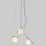 Node Chandelier - Brushed Nickel / Matte Opal