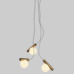 Node Chandelier - Brushed Brass / Matte Opal