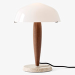 Herman Table Lamp - Walnut / Cream Marble / Opal