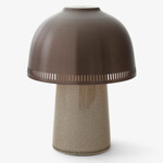 Raku Portable Table Lamp - Beige Grey / Bronzed