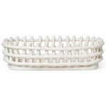 Ceramic Oval Basket - Off White