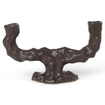 Dito Double Candle Holder - Dark Brown