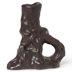 Dito Single Candle Holder - Dark Brown