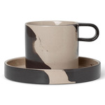 Inlay Cup With Saucer - Sand / Brown