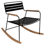 Surprising Teak Rocking Chair - Liquorice / Natural Wood