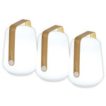Balad Portable Mini Bamboo Table Lamp Set of 3 - Bamboo / White