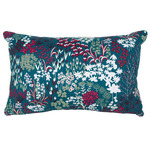 Bouquet Sauvage Champetre Outdoor Cushion - Acapulco Blue
