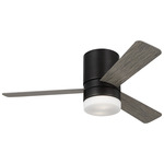 Era Hugger Ceiling Fan with Light - Aged Pewter / Light Grey Weathered Oak / Matte Opal