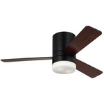 Era Hugger Ceiling Fan with Light - Midnight Black / Walnut-Midnight Black / Matte Opal