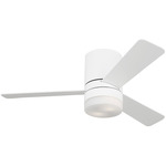 Era Hugger Ceiling Fan with Light - Matte White / Matte White / Matte Opal