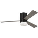 Era Hugger Ceiling Fan with Light - Aged Pewter / Light Grey Weathered Oak / Matte Opal