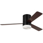 Era Hugger Ceiling Fan with Light - Midnight Black / Walnut-Midnight Black / Matte Opal