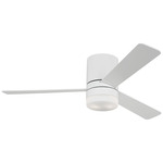 Era Hugger Ceiling Fan with Light - Matte White / Matte White / Matte Opal