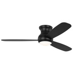 Orbis Hugger Ceiling Fan with Light - Midnight Black / Midnight Black / Frosted