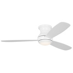 Orbis Hugger Ceiling Fan with Light - Matte White / Matte White / Frosted