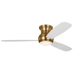 Orbis Hugger Ceiling Fan with Light - Satin Brass / Matte White / Frosted