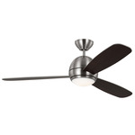 Orbis Ceiling Fan with Light - Brushed Steel / American Walnut-Silver / Frosted