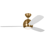 Orbis Ceiling Fan with Light - Satin Brass / Matte White / Frosted