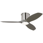 Titus Ceiling Fan with Light - Brushed Steel / Silver / Frosted