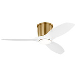 Titus Ceiling Fan with Light - Satin Brass / Matte White / Frosted