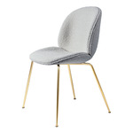 Beetle Upholstered Dining Chair - Brass Semi Matte / Karakorum Grey