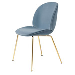 Beetle Upholstered Dining Chair - Brass Semi Matte / Sunday 002