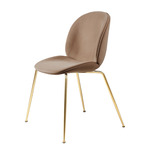 Beetle Upholstered Dining Chair - Brass Semi Matte / Sunday 034