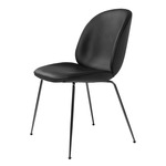 Beetle Upholstered Dining Chair - Black Chrome / Black Leather