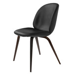 Beetle Upholstered Dining Chair - Smoked Oak / Black Leather