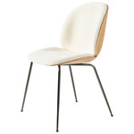 Beetle Veneer Dining Chair - Black Chrome / Karakorum Ivory / Oak Veneer