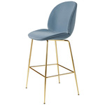 Beetle Upholstered Bar / Counter Chair - Brass Semi Matte / Sunday 002