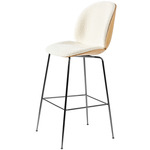 Beetle Veneer Bar / Counter Chair - Black Chrome / Karakorum Ivory / Oak Veneer