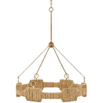 Raffi Chandelier - Burnished Gold / Raffia