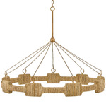 Raffi Chandelier - Burnished Gold / Raffia