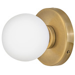 Audrey Wall/Ceiling Light - Heritage Brass / Etched Opal