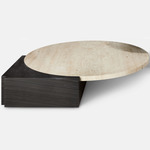 Tribeca Wide Table - Black Marble / Travertine