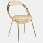 Musico Chair - Satin Brass / Cream Leather