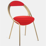 Musico Chair - Satin Brass / Red Wool