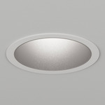 Atomos 2 Slim Round Downlight Trim / IC Airtight Housing - White Powdercoat / Satin Silver Baffle