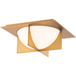 Echelon Wall / Ceiling Light - Aged Brass / Opal