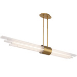 Luzerne Linear Pendant - Aged Brass / Clear