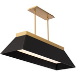 Bentley Linear Pendant - Aged Brass / Black