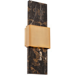 Mercer Wall Sconce - Black Marble / Aged Brass / Silk Screened