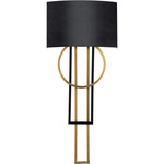 Sartre Wall Sconce - Black / Aged Brass / Black