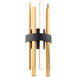 Harmonix Wall Sconce - Black / Aged Brass / White