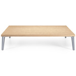 Sofa So Good Square Table - Polished Aluminum / White Wash Oak