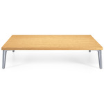 Sofa So Good Square Table - Polished Aluminum / Natural Oak