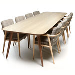 Zio Dining Table - White Wash / Cinnamon Oak